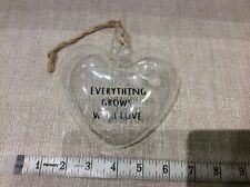 Glass heart hanging for sale  LONDON