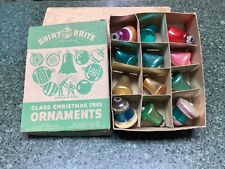 12 Vintage Bell Shaped Christmas Tree Ornaments Shiny Brite Glass  for sale  Shipping to Canada