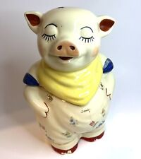 Used, Vtg 1940’s Shawnee Smiley Pig Cookie Jar Yellow Scarf Gold Trim Bug On Head/Back for sale  Odessa