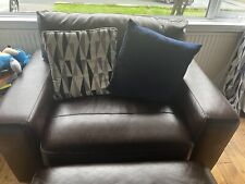 brown leather cuddle chair for sale  LEEDS