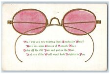 Motto Postcard Glasses Of Roseate Hue Embossed c1910's Unposted Antique for sale  Shipping to South Africa