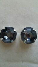 Stunning Solaria Stud Earrings Made with  Swarovski Crystal Silver Night.  for sale  Shipping to South Africa