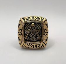 Vintage Gold Freemason Ring Masonic Band Size 8 Past Master Excellent Condition for sale  Shipping to South Africa