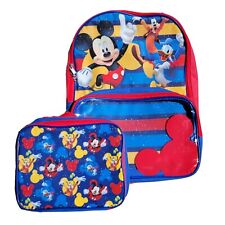 Mochila RARA Disney Mickey Mouse + Lancheira Vermelha Azul Amarela Pateta Pato Donald  comprar usado  Enviando para Brazil