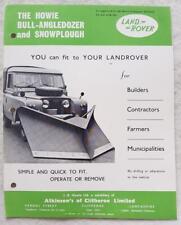 Folleto de venta de autos Land Rover Howie Bull-Angledozer y Snowplough década de 1960 segunda mano  Embacar hacia Mexico