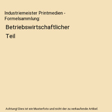 Industriemeister printmedien f gebraucht kaufen  Trebbin