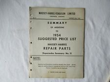 1954 Massey Harris Ferguson farm equipment retail price list manual for sale  Canada
