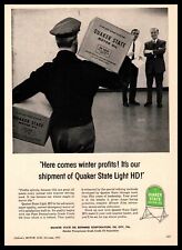 Used, 1955 Quaker State Motor Oil Sign Light HD Grade Delivery Boxes Vintage Print Ad for sale  Shipping to South Africa