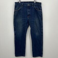 Roupa de trabalho masculina Rustler Jeans 36x30 azul lavagem escura 100% algodão comprar usado  Enviando para Brazil