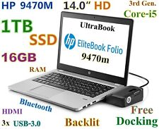 Ultrabook HP Folio 9470m i5-1.9GHz FAST 1TB SSD 16GB 14" retroiluminado BT FP DOCK, usado comprar usado  Enviando para Brazil