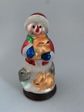 Thomas Pacconi Classics Blown Glass Figurine 6.5" Snowman Bunnies Christmas for sale  Hatfield