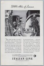 1937 Italian Line Vintage Travel Ad Cruise Ship MV Vulcania Lido Deck Steamship for sale  Shipping to South Africa