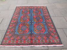 Vintage Traditional Hand Made Oriental Wool Blue Large Rug 200x154cm for sale  Shipping to South Africa