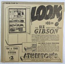 Anuncio impreso de periódico refrigerador Gibson 1940 vintage segunda mano  Embacar hacia Argentina