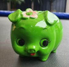 Used, Kitsch Pig Piggy Bank Retro Pig Vintage Big Eyed Pig Lefton Pig? Green Pig Japan for sale  Shipping to South Africa