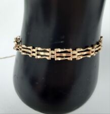 Vintage Classic 9CT Yellow Gold Crown 375 Gate Bracelet 19cm Long 6mm W 3.54g, used for sale  Shipping to South Africa