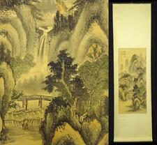 Wiszący zwój Mangi Haru Nagashi Most Krajobraz Chiński obraz Jedwab X10052 na sprzedaż  Wysyłka do Poland