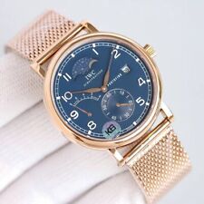 Relógio masculino IWC SCHAFFHAUSEN Portofino fase da lua 45 mm moldura dourada com mostrador azul comprar usado  Enviando para Brazil