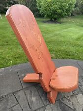 Antiga cadeira Viking esculpida à mão madeira de carvalho maciço 2 peças ~ A 31,5 X L 11,5” comprar usado  Enviando para Brazil