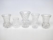 Crystal Glass Vases Vintage 5 Small 9cm Bud Posy Wedding Florist Shabby Job Lot for sale  Shipping to South Africa