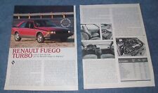 Usado, 1982 Renault Fuego Turbo Vintage Road Test Info Artigo "Can it Turn the Tide.." comprar usado  Enviando para Brazil