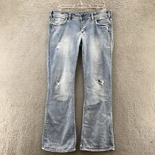 Jeans prata Aiko Bootcut feminino 34/33 azul lavagem clara denim mistura de algodão comprar usado  Enviando para Brazil
