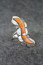 Used, Spiny Oyster, Opalite & Sterling Silver Inlay Ring - James Manygoats - Size 6 for sale  Shipping to South Africa