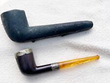 Used, VINTAGE / ANTIQUE AMBER TOBACCO PIPE IN CASE STERLING SILVER EDGED GENTS SMOKING for sale  Shipping to South Africa