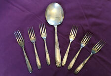 Angora Silver Plate Co. Ltd EPNS Cake Serving Spoon - 23cm + 6 Cake Forks 14.5cm for sale  Shipping to South Africa