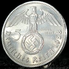 Moneda de Plata 90% Nazi Alemania *Hermosa* Genuina Segunda Guerra Mundial Tercer Reich 5 Reichsmark segunda mano  Embacar hacia Argentina