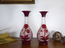 Pair glass vases d'occasion  Expédié en Belgium
