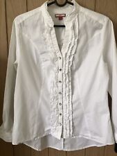 Joe Browns White Victorian Vintage Style Ruffle Blouse UK 16 Steampunk for sale  Shipping to South Africa