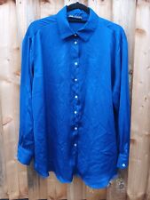 blue satin blouse for sale  NORWICH