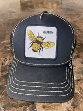 Goorin Bros The Farm Queen Bee Black White Trucker Snapback Hat Cap, used for sale  Shipping to South Africa