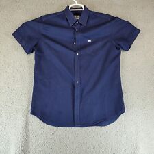 Usado, Camisa masculina Lacoste grande ajuste clássico azul marinho algodão manga curta botão para cima comprar usado  Enviando para Brazil