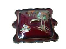 Carlton Ware Rouge Royale Mikado Lidded Trinket Dish Dark Red & Gold Coloured  for sale  Shipping to South Africa