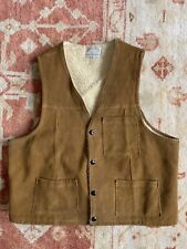 Used, Vintage Leather Vest size medium Sherpa Lined 5 Button Snapped Jo O Kay Oklahoma for sale  Alexandria