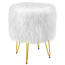 faux ottoman white fur stool for sale  Wildwood