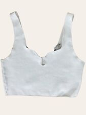 Zara  Crop Top White Sweetheart Neck knit Tank Blouse Size M for sale  Shipping to South Africa