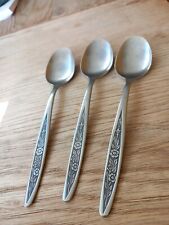 Vintage Monogram Korea Stainless Steel Dessert Cereal Spoon 18.4cm X 3  for sale  Shipping to South Africa