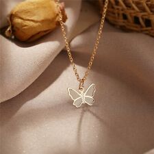 Collar colgante simple enchapado en oro mariposa cadena clavícula mujeres joyería regalo segunda mano  Embacar hacia Argentina