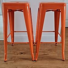 2 X Retro Commercial Grade 30" High Backless Metal Indoor - Outdoor Bar Stools for sale  Shipping to South Africa