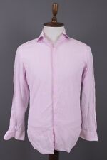 Scabal Pink Check Long Sleeve Dress Shirt Size 39 / 15 1/2, used for sale  Shipping to South Africa