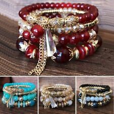 4pcs/set Boho Multi-layer Tassel Crystal Beads Women Bracelet Jewelry Gifts Hot myynnissä  Leverans till Finland