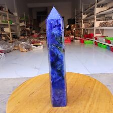 Obelisco de quartzo azul e branco natural 605 g cristal energia varinha ponto cura comprar usado  Enviando para Brazil