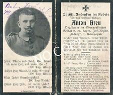 Foto WKI Sterbebild deutscher gefallener Soldat Anton Breu D1.18 comprar usado  Enviando para Brazil