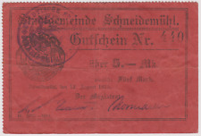 Schneidemühl (Piła), 5 Mk, 12.08.1914 (bis 15.02.1915; 440), używany na sprzedaż  PL