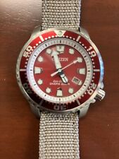 Used, Citizen Eco-Drive Promaster 44mm Red Dial Divers Watch for sale  Shipping to South Africa