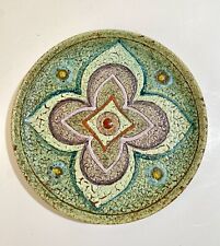 8 1/4” Lava Glaze Pottery Wall Plaque Plate Flower Mandela Signed, used for sale  Shipping to South Africa