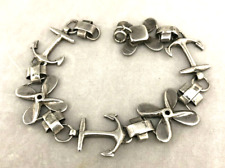 Incrível pulseira de elos de hélice âncora prata esterlina sólida náutica vintage 7" comprar usado  Enviando para Brazil